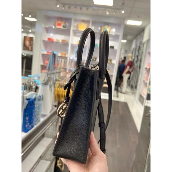 MICHAEL KORS MERCER Extra-Small N/S Shopper Crossbody Black Leather NWT $348 - Picture 10 of 12